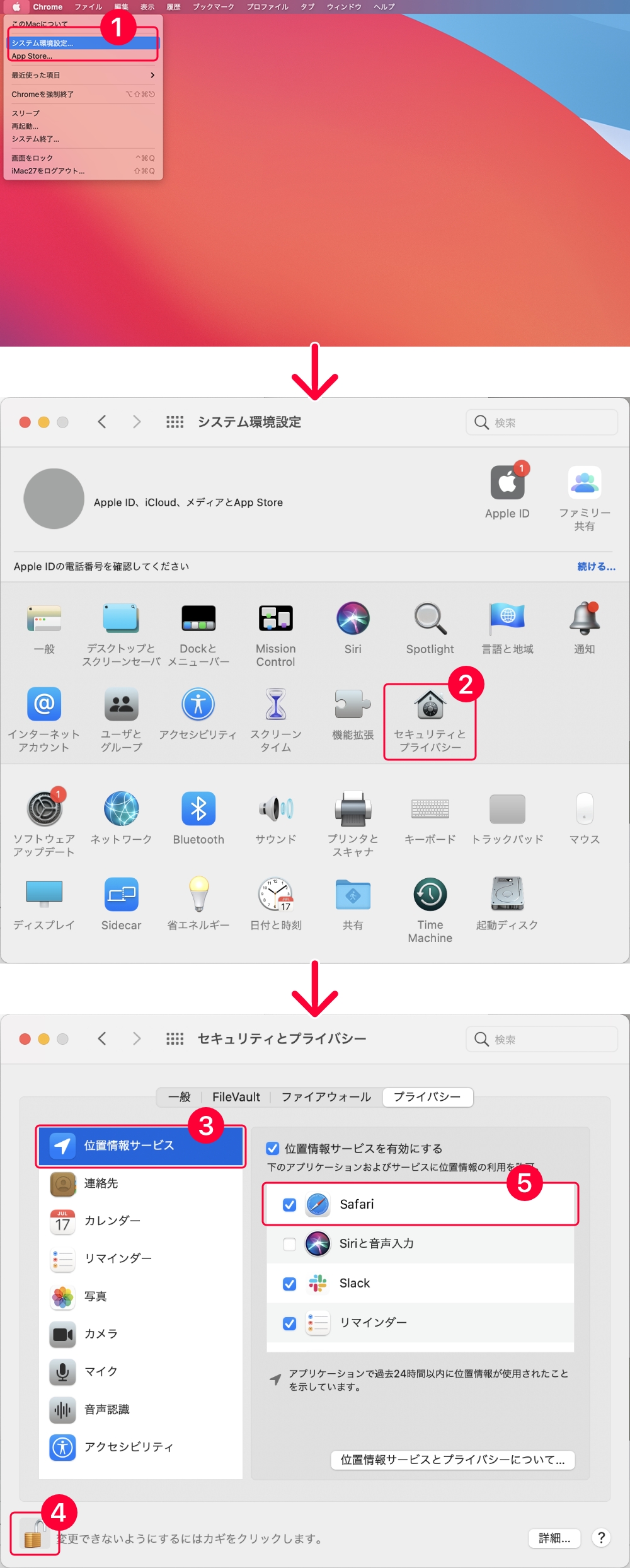 Macでのパソコンの設定手順